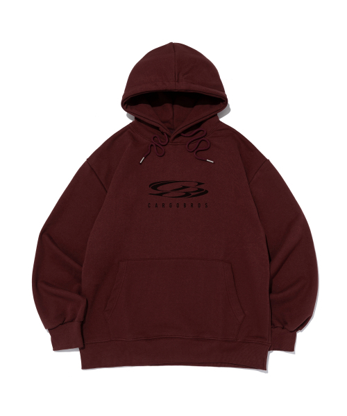 サークルロゴオーバーフィットTシャツ (Burgundy) — футболка оверсайз с круговым логотипом, бордовая