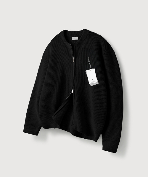 Wear 2WAY Knit Zip-up — двусторонний вязаный жилет/куртка, чёрный