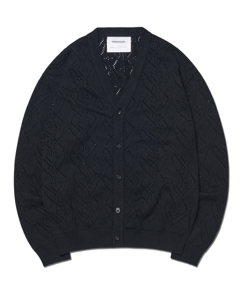 T.B PUNCHING KNIT CARDIGAN — кардиган с перфорацией, чёрный