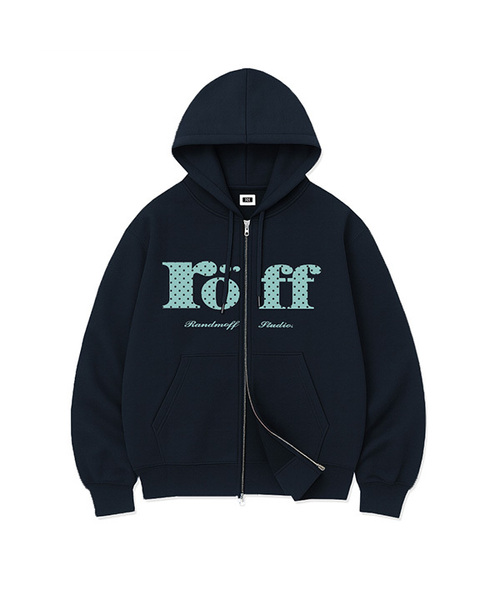 ROEFF TYPE PLAY SPACE DOT OVER FIT 2-WAY ZIP-UP — Navy (Mint)