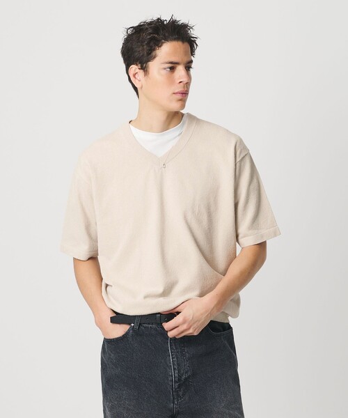KNITEE кринп‑костюм V‑neck — вязаная футболка, утончённый топ