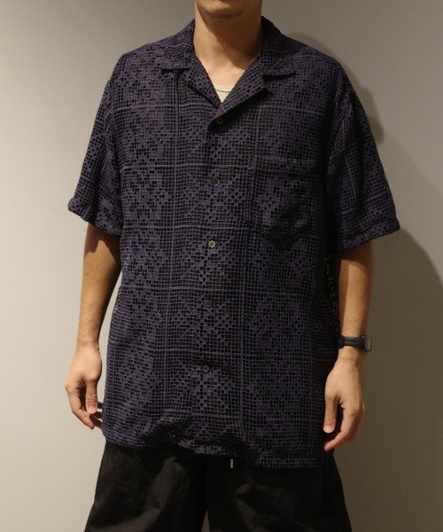 TOGA VIRILIS Embroidery S/S shirt — рубашка с вышивкой, короткий рукав