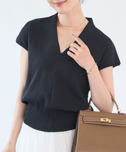 Новая расцветка — вязаная V-neck сумка/кардиган с прохладным прикосновением, французский трикотаж