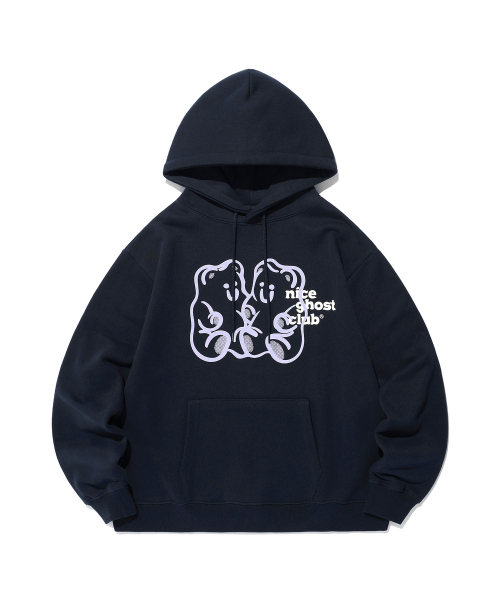 GUMMY BEAR & LOGO HOODIE_NAVY (NG2EFUM400A) — синее худи с логотипом и принтом мишки