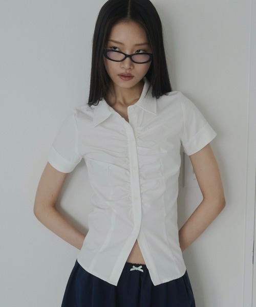 gather compact-fit shirt / рубашка приталенного кроя