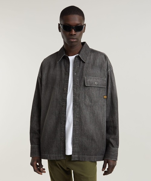 BOXY FIT FLAP POCKET SHIRT / оверсайз футболка с нагрудным клапаном