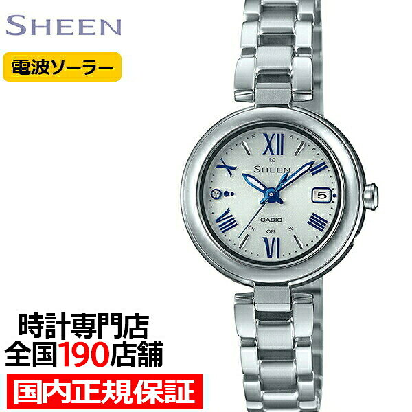 Casio Sheen Titanium SHW-7100TD-7AJF женские часы с радиоприёмником и металлическим ремешком, серебристые