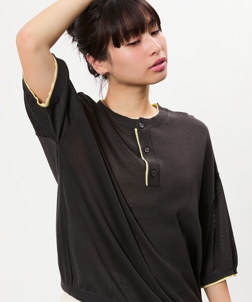 Лимитированная коллекция: футболка с принтом Lyracks Fit, окраска Henley Neck, NIT T‑shirt