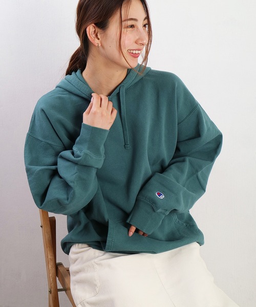Champion Garment Dye длинный рукав с внутренним мехом, пуловер без швов, свитшот без подкладки