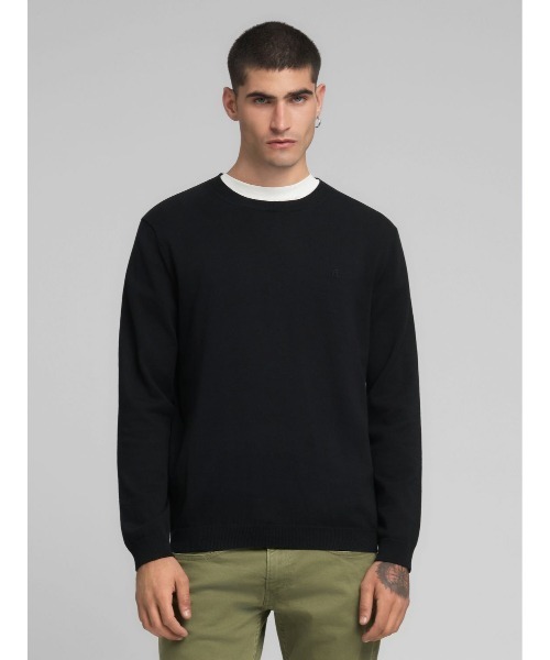 Cotton крутон неклассический длинный свитер-релизер (crew neck)