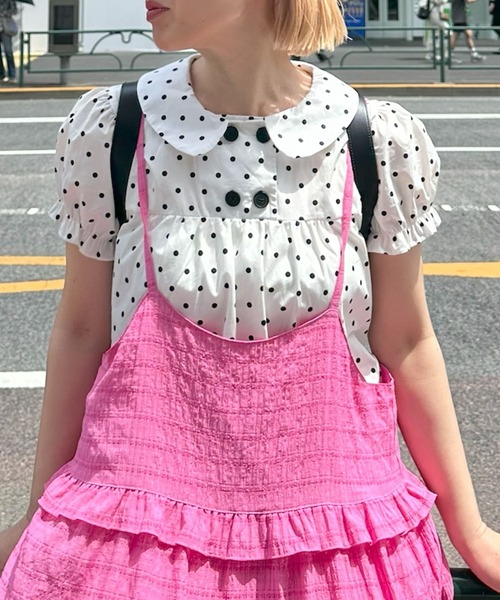 Круглая пуговичная блуза — double button blouse