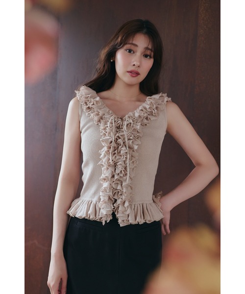 Свободный вязаный топ с воланами (Layered Ruffle Knit Top)