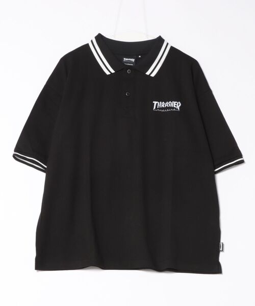 THRASHER — футболка Wanpoint с вышивкой «Рогатый олень», широкая поло‑футболка