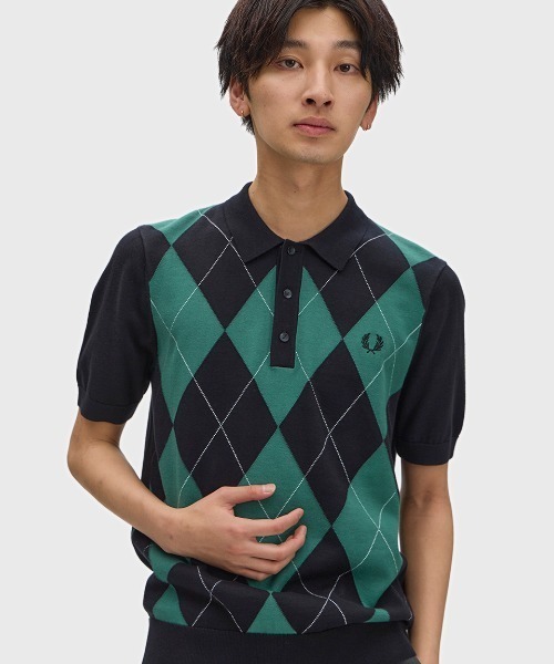 Argyle Knitted Polo Shirt — вязаная поло‑рубашка с аргайл‑узором