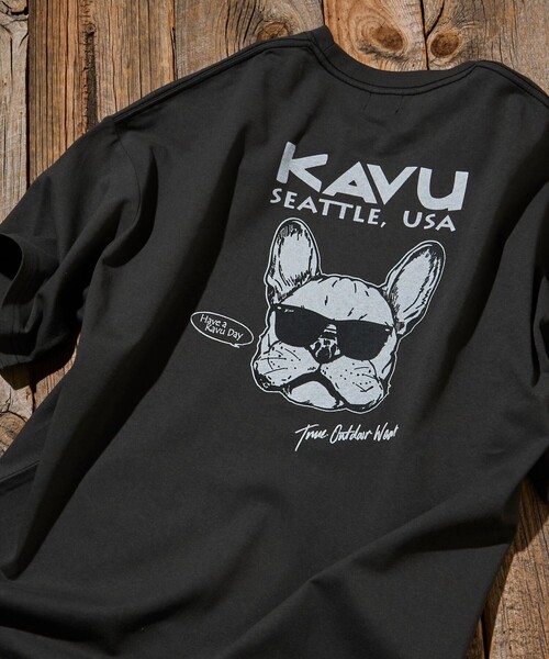 Ограниченная коллекция KAVU×FREAK'S STORE — футболка с принтом Dog, Big Chill Backprint