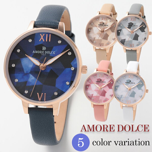 Женские часы Amore Dolce AD18304 (с кожаным/наложенным ремешком), в ассортименте — 5 цветов
