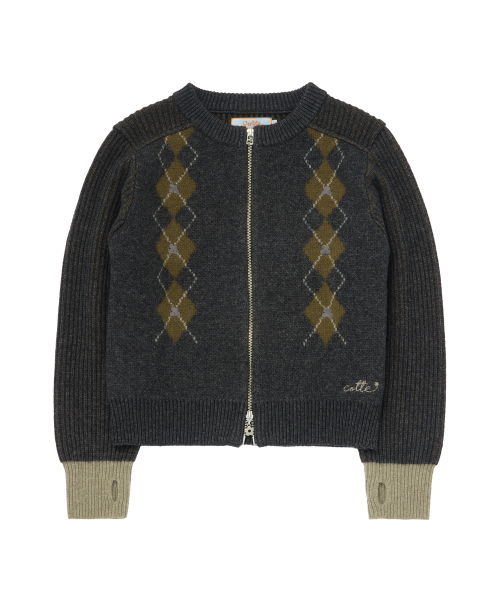 Argyle Turtleneck ribbed jump‑up knit (chacoor)