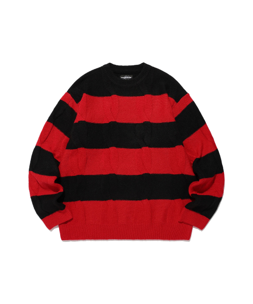 CABLE STRIPE KNIT — ЧЁРНЫЙ (NG2EFUK603A)