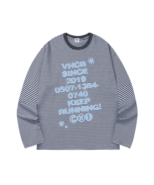 KEEP RUNNING stripe prolong sleeves — синий