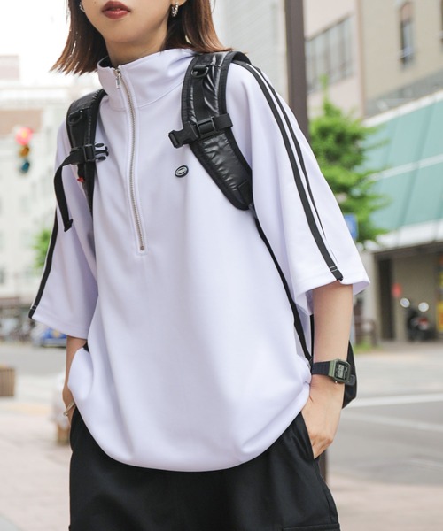 UNCORD half zip oversize half sleeve track jacket — укороченная свободная трек‑куртка с половинной молнией