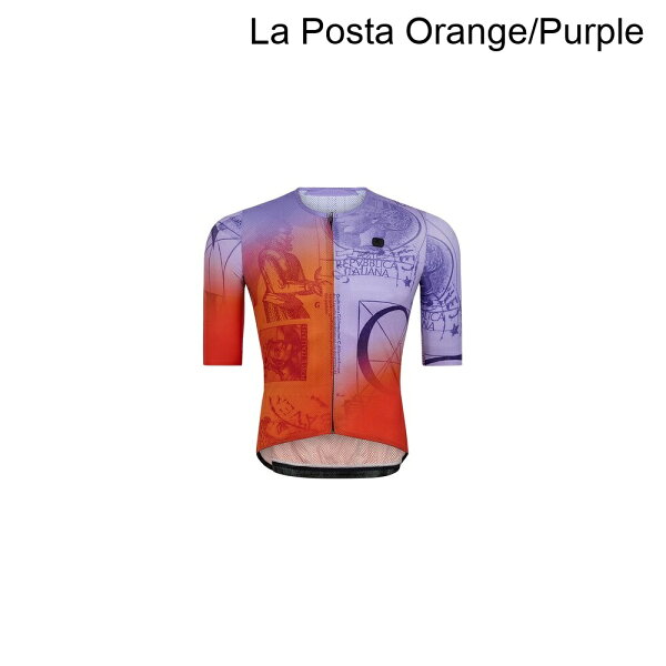 (На заказ) Мужской трикотаж с коротким рукавом Giordana - Giordana Men Urto Short-Sleeve Jersey - мужской La Posta оранжевый/фиолетовый