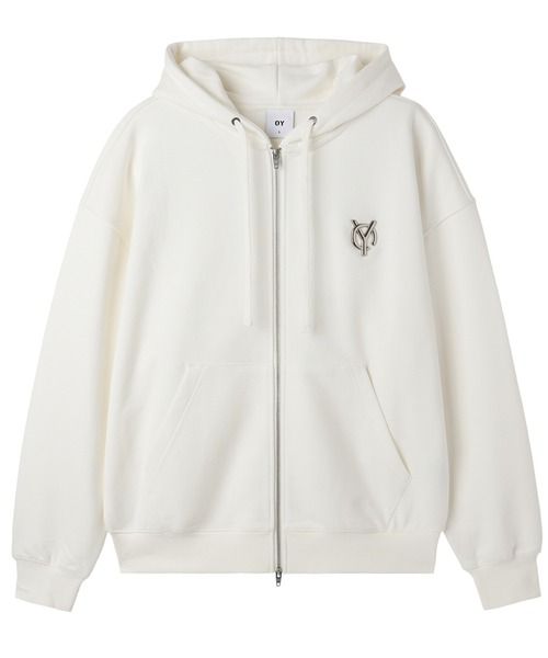 OY Metal Logo Hoodie Zip Up — толстовка‑худи с металлическим логотипом и молнией / «OY»