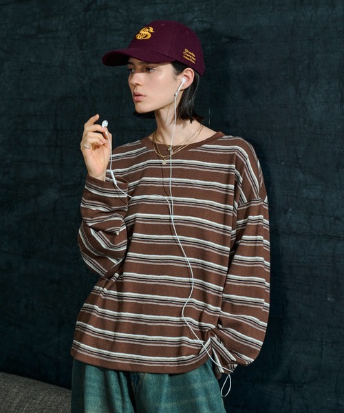 Loose Multi Border L/S Tee — длинная футболка с многополосным рисунком