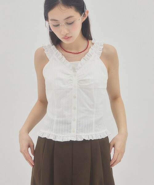 umm. вязаная майка‑жилетка V‑neck Noose rib lounge