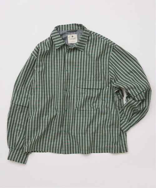snow peak Check Utility T‑shirt — уличная рубашка‑футболка