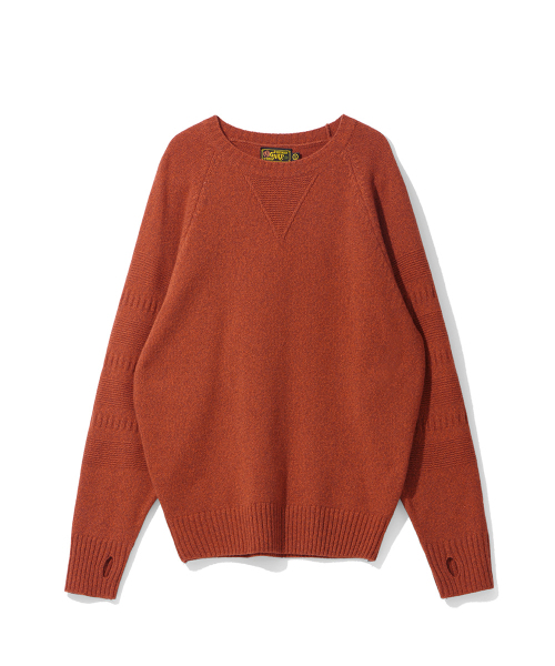 lambs wool tweed knit оранжевый — свитер из ячьей шерсти