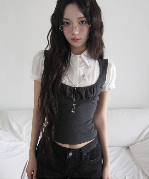 Lounge Puff‑half sleeve best blouse set — полуреглан блуза