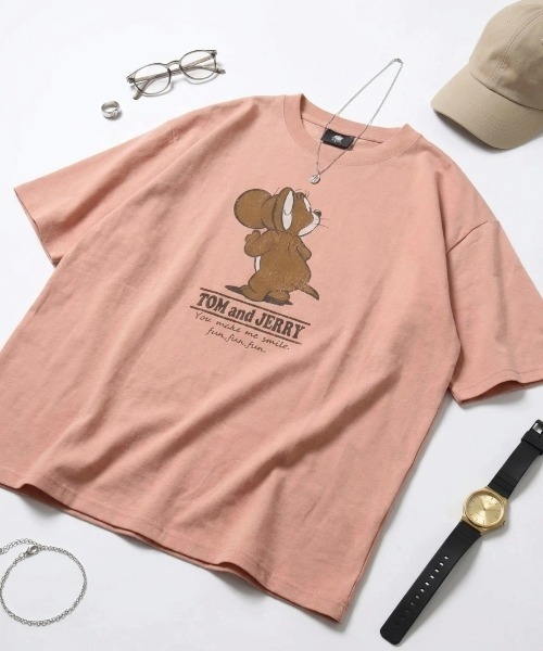 2026SS Tom & Jerry Oversized Vintage Raglan поло T‑shirt мужской, полуприлегающий