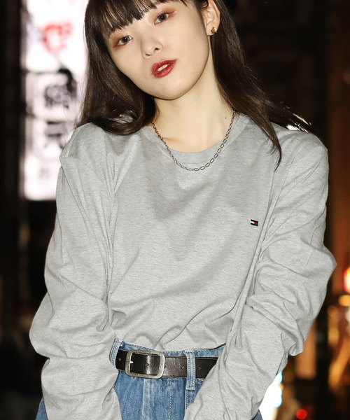 TOMMY HILFIGER футболка‑карта T‑shirt, длинный рукав, принт логотипа One Point
