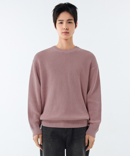 Cotton Rib Crewneck Knit [Desert Pink]