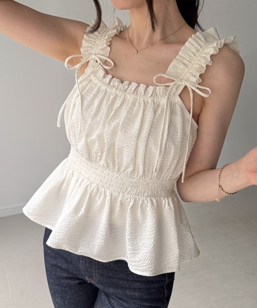 Sharing frill peplum blouse (без подкладки)