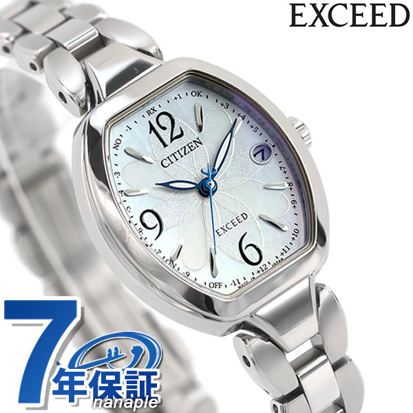Часы CITIZEN EXCEED, модель ES9480-56W, солнечные, с радиоуправлением, белый циферблат, стильные, водонепроницаемые, легкие, маленькие, практичные, женские