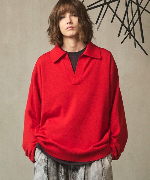 UNISEX Cashfeel Extra Fine Merino Wool Prime‑Over Skipper вязаный пуловер MAISON SPECIAL