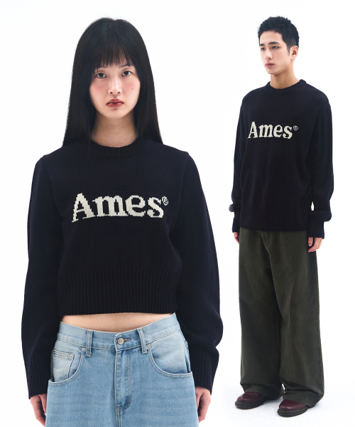 BASIC PULLOVER KNIT NAVY (базовый пуловер‑джемпер темно‑синий)