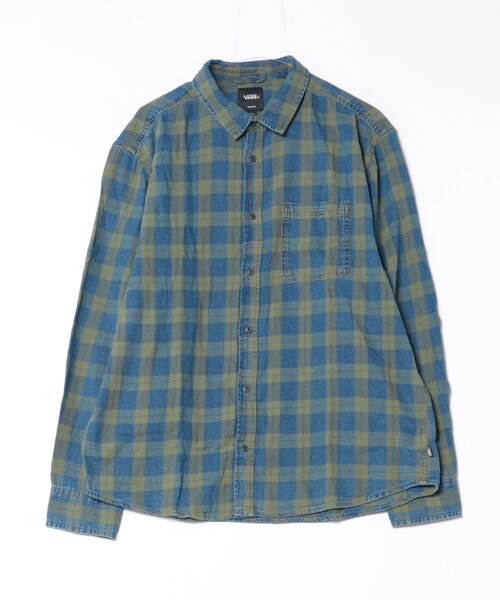VANS Lawson Vintage Indigo LS Shirt длинная рубашка VN000U56GRK Green Balsam