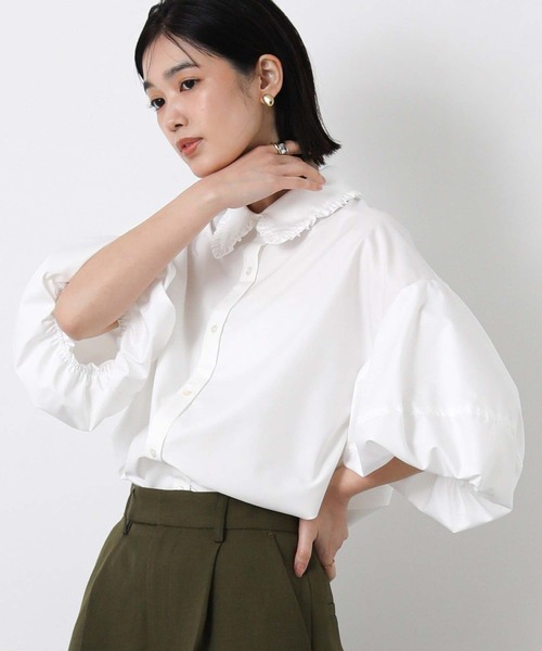 Frill 袖バルーン sleeve blouse — блуза с рукавами‑фонариками и оборками