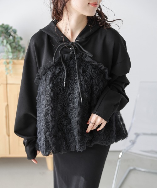 Tulle frilled rocking parker — парка с фатиновыми оборками
