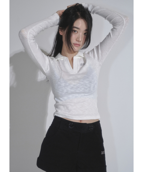 Ivy collar long sleeve / white — рубашка с воротником "айви", длинный рукав, белая