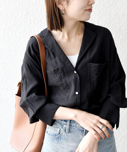 SHIPS any — открытая рубашка с функцией стирки рук, цветной карманный пиджак (open collar pocket shirt)