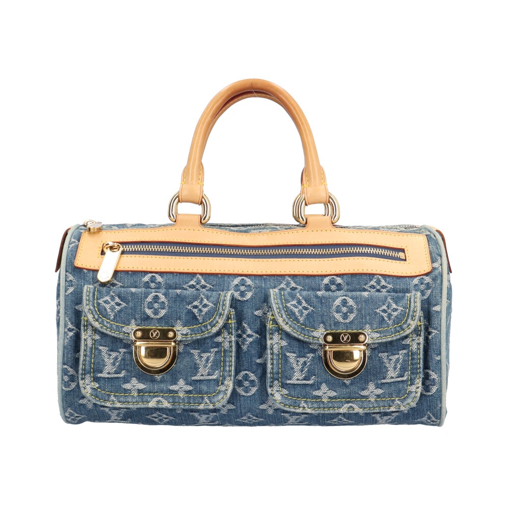 Сумка Louis Vuitton Neo Speedy Monogram Denim M95019, синяя, женская, б/у