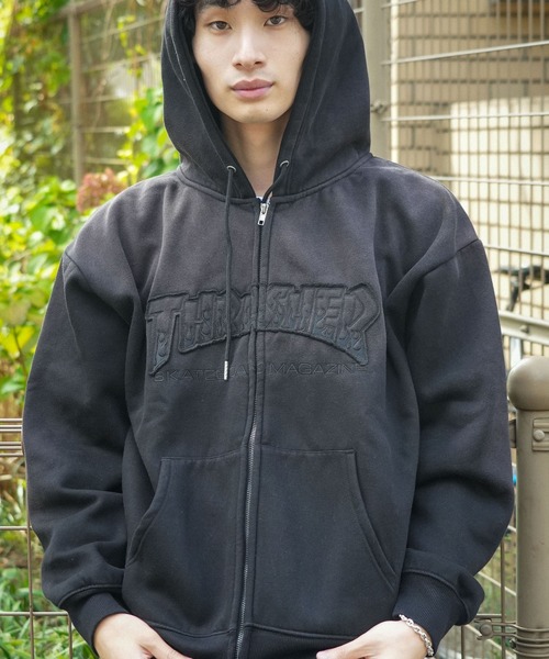 (THRASHER) апприкет джип-парка винтажный, подклад шерпа, белый хэви-эффект, редизайн 'Magrogo'