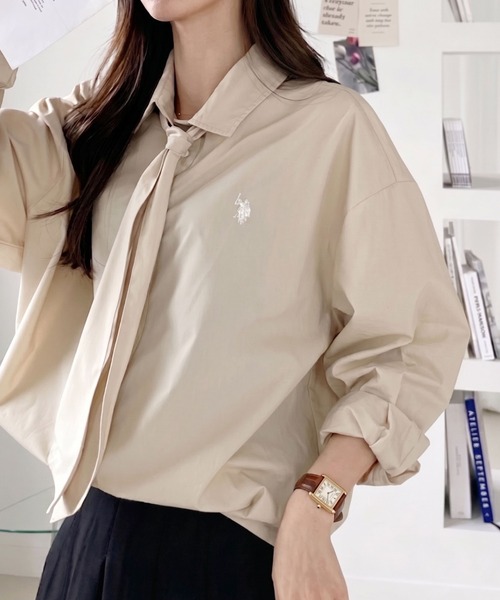 (Ada. эксклюзив US POLO ASSN) Нектай-завязка! Блуза-поло свободного кроя