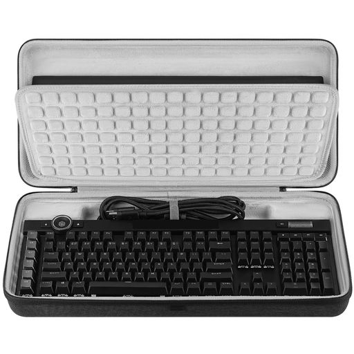 Geekria кейс для полноразмерной клавиатуры, черный мех, совместим с Corsair Galleon 100 SD/K100 RGB/K70 MAX, Razer BlackWidow V4 Pro, дополнительный чехол