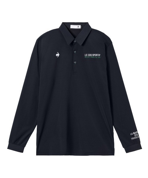 [le coq sportif GOLF] быстросохнущая/влагоотводящая/антибактериальная/UV CUT (UPF50+)/стретч маркинг дизайн длинная рукавная поло‑футболка для гольфа