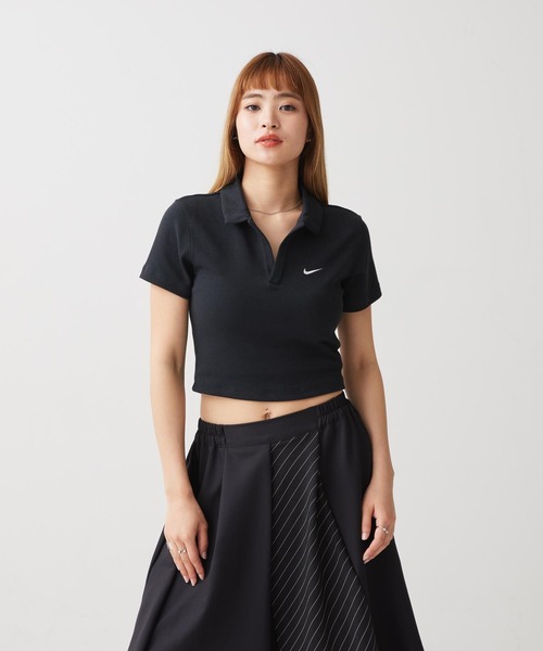 Nike Sportswear Essential женское поло‑топ с коротким рукавом DV7885‑010, чёрный