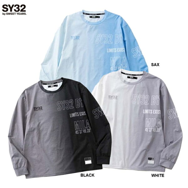 SY32 by SWEET YEARS — футболка GRADATION LOGO L/S TEE 26SS 32-26sn1-12, длинный рукав, специальная цветовая гамма